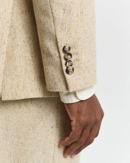 Relaxed Fit Nepps Herringbone Suit Jacket