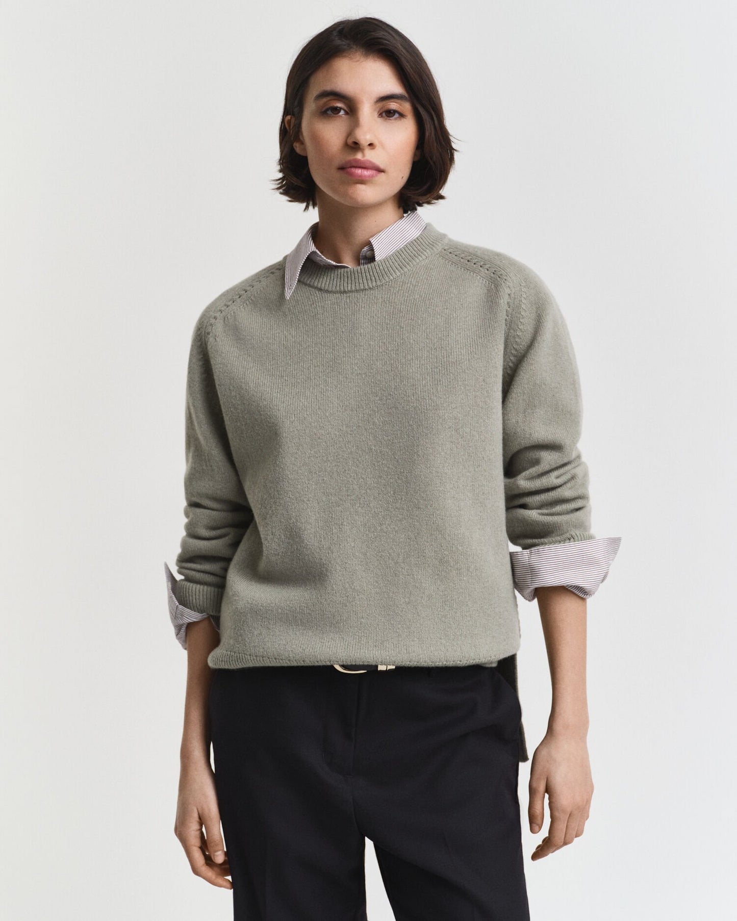 Soft Wool Cashmere Blend Crew Neck Sweater