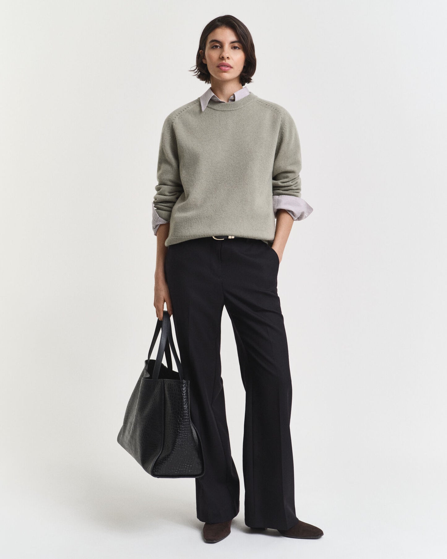 Soft Wool Cashmere Blend Crew Neck Sweater