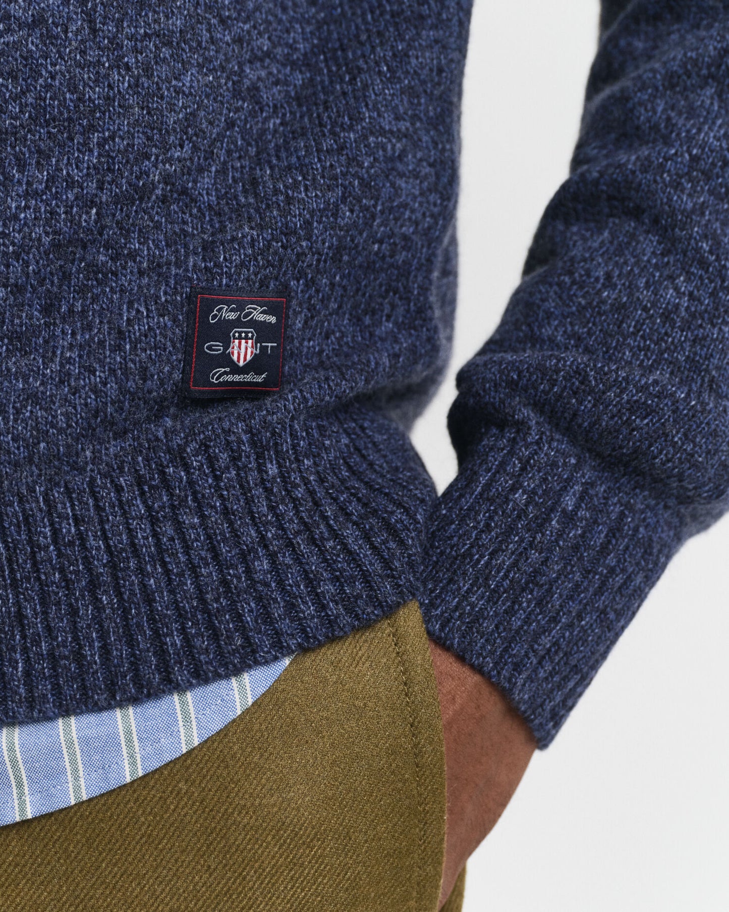 Wool Blend MoulineCrew Neck Sweater