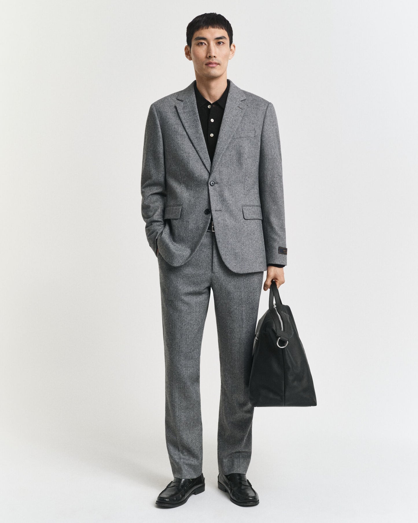 Slim Fit Flannel Herringbone Suit Jacket