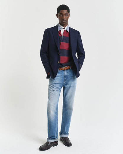 Chambray Collar Striped Heavy Rugger