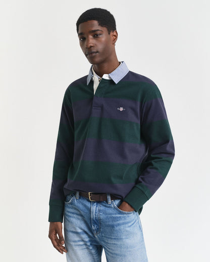 Chambray Collar Striped Heavy Rugger