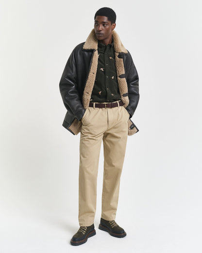 Regular Fit Embroidered Corduroy Shirt