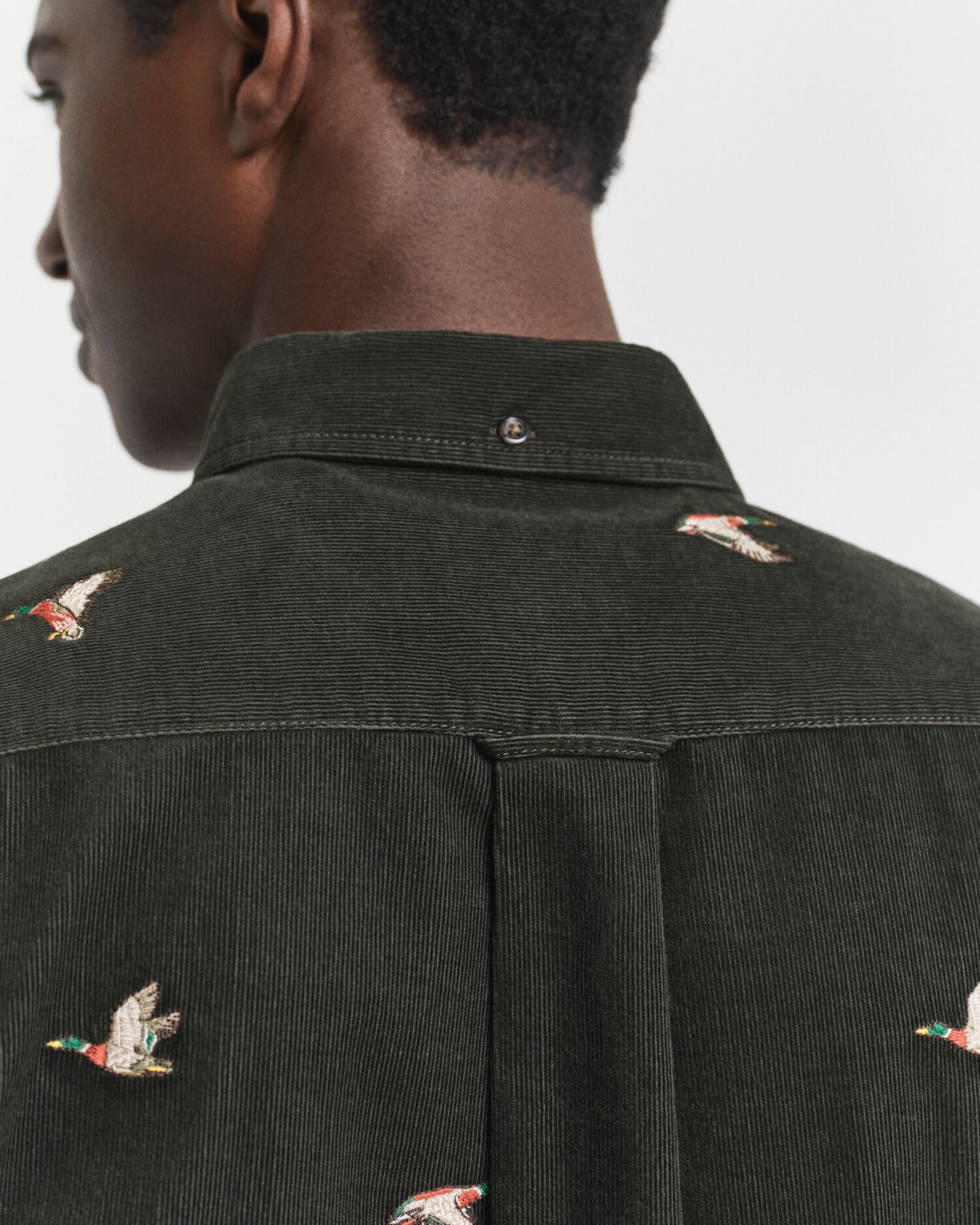 Regular Fit Embroidered Corduroy Shirt