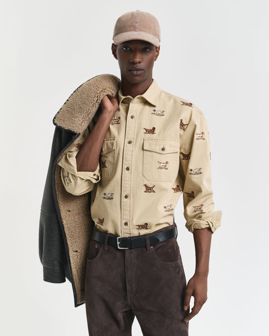 Relaxed Fit Embroidered Twill Shirt