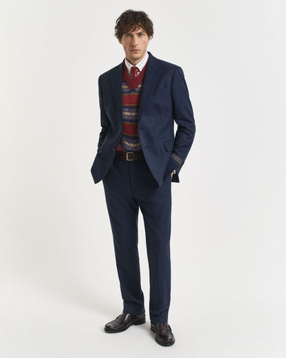 Slim Fit Flannel Herringbone Suit Jacket