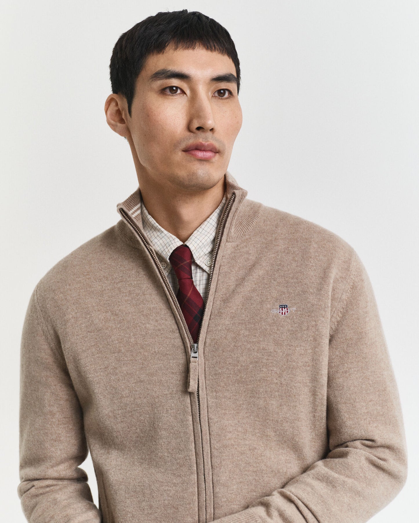 Superfine Lambswool Zip Cardigan
