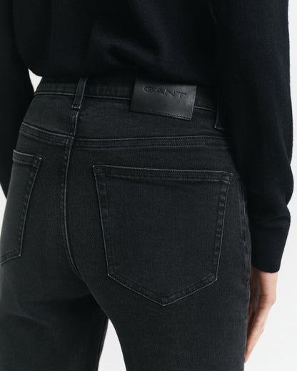 Slim Fit Cropped Black Jeans