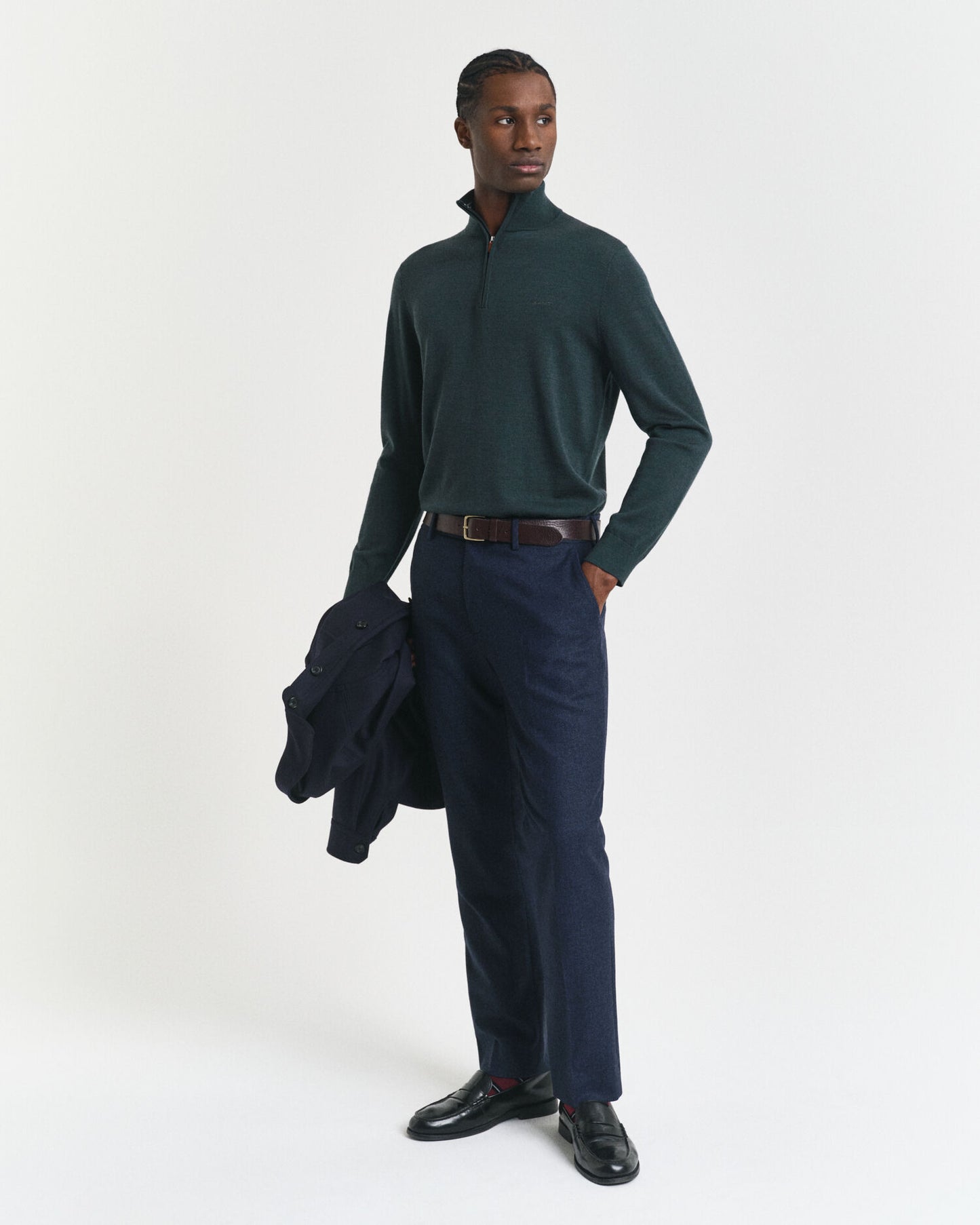 Extra Fine Merino Wool Half-Zip Sweater