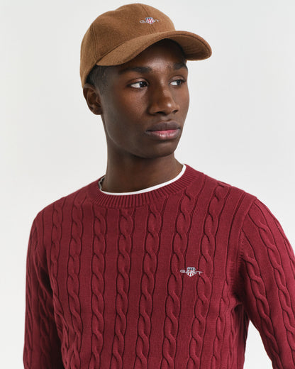 Cotton Cable Knit Crew Neck Sweater