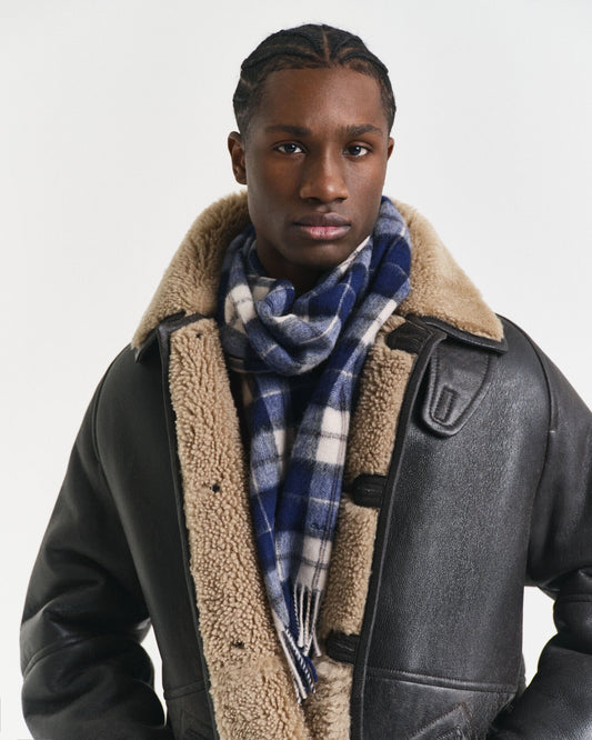 Checked Wool Scarf