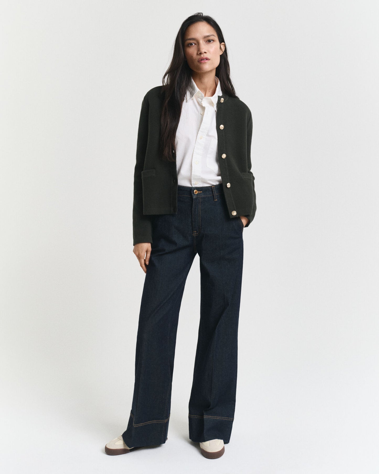 Contrast Knit Cardigan