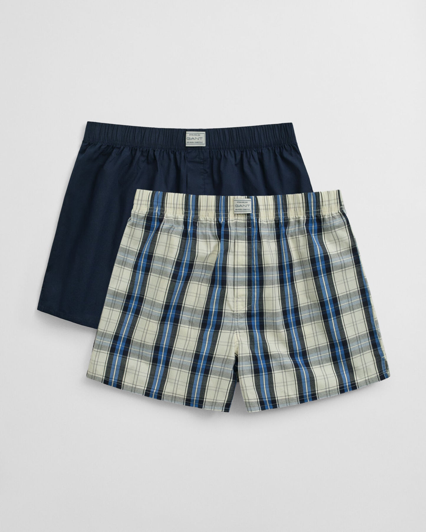 2-Pack Check & Solid Boxer Shorts
