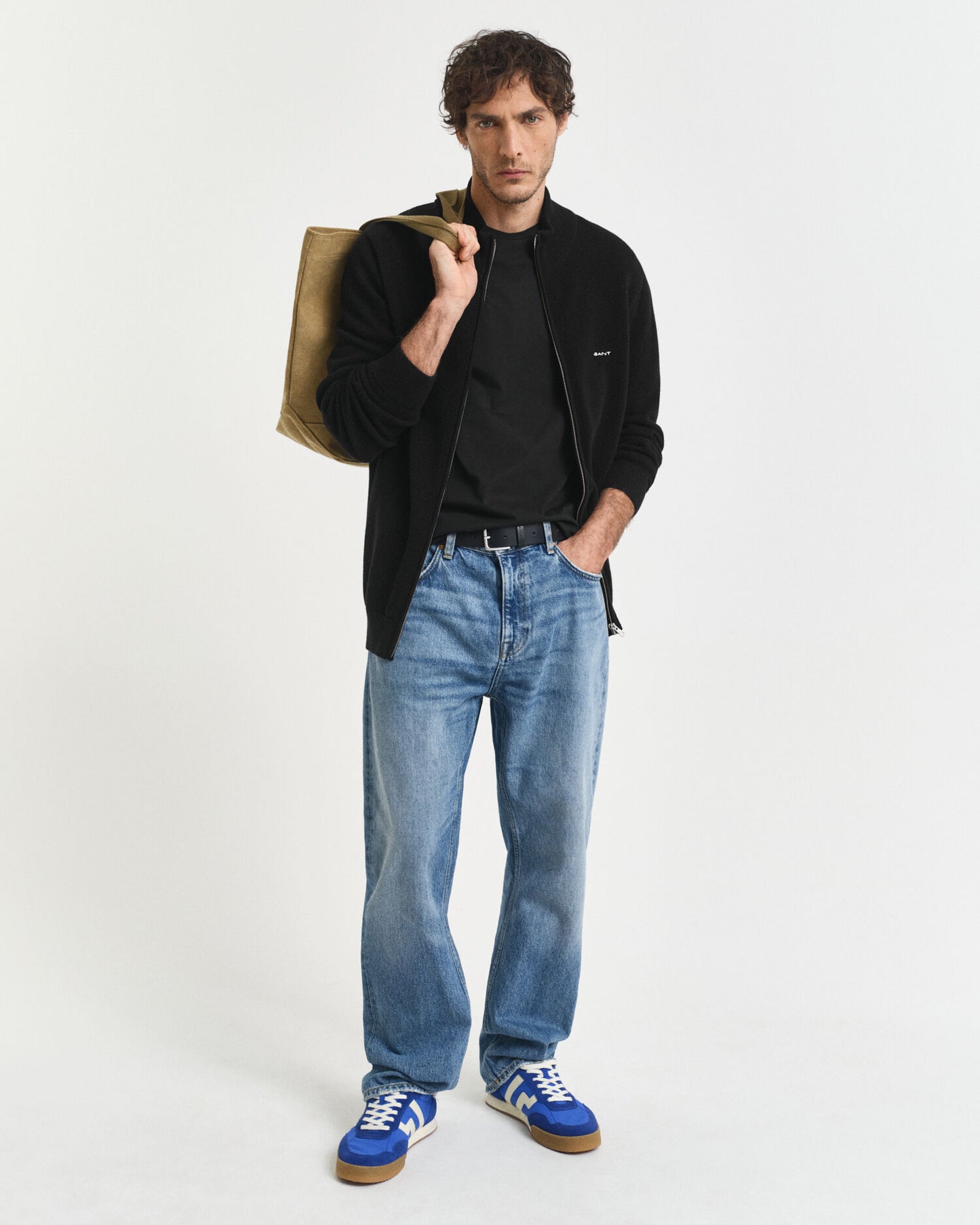 Cotton Piqué Zip Cardigan